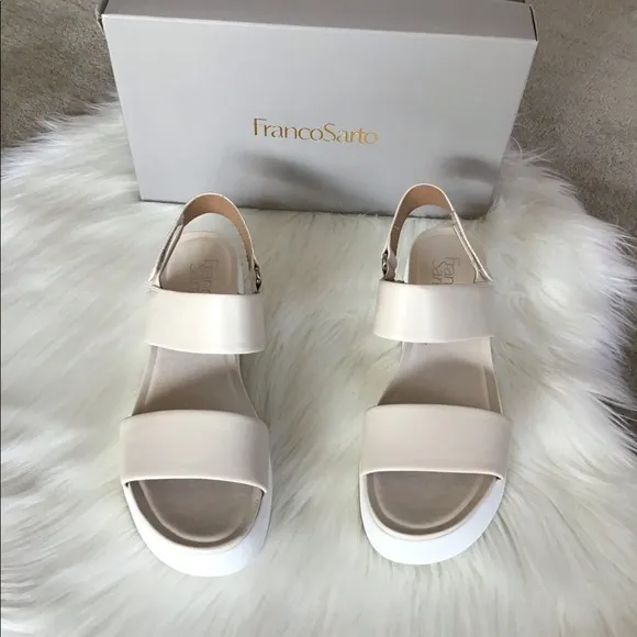 FRANCO SARTO Leather Flarform Sandals