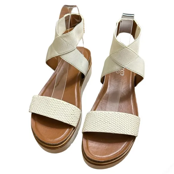 Franco Sarto Parton Womens Leather Ankle Strap Platform Sandals