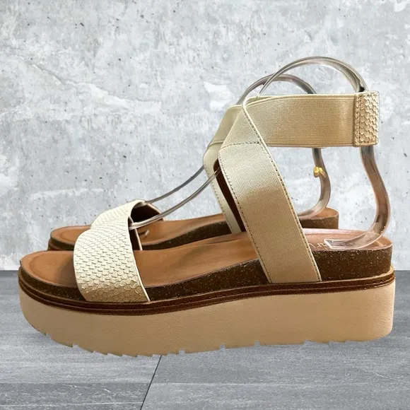 Franco Sarto Parton Womens Leather Ankle Strap Platform Sandals
