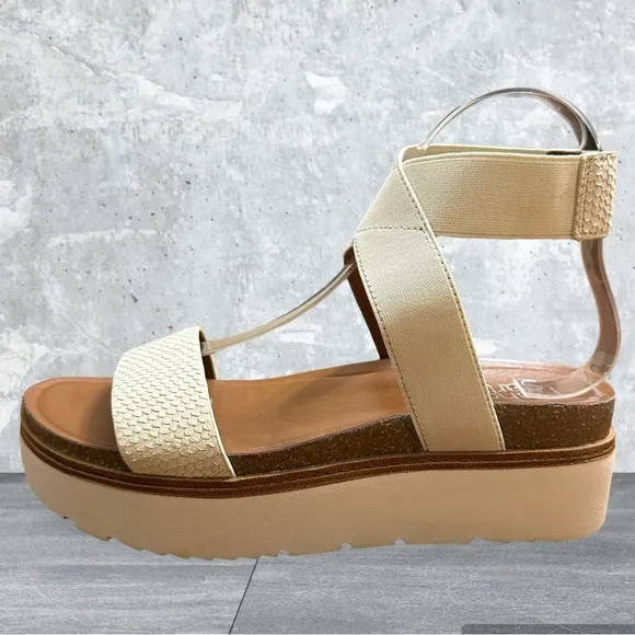 Franco Sarto Parton Womens Leather Ankle Strap Platform Sandals