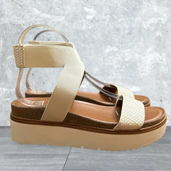 Franco Sarto Parton Womens Leather Ankle Strap Platform Sandals