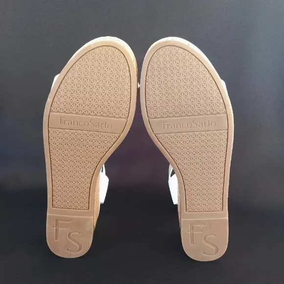 FRANCO SARTO Presley White Platform Sandals Women's Size 8