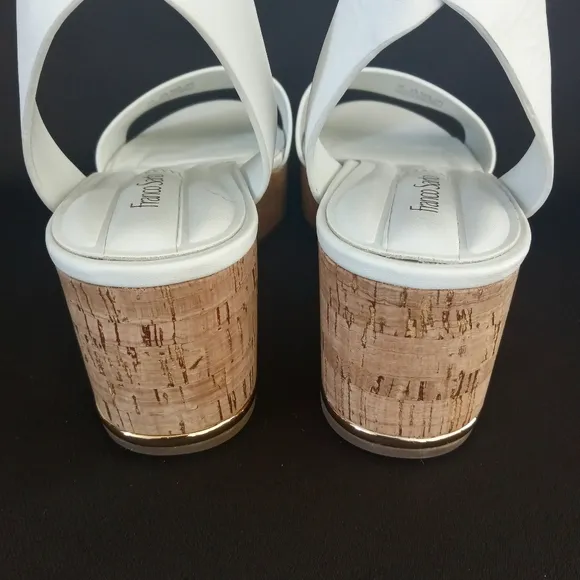 FRANCO SARTO Presley White Platform Sandals Women's Size 8