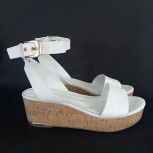 FRANCO SARTO Presley White Platform Sandals Women's Size 8