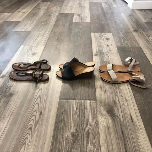Franco Sarto Wedges and Crystal Sandals Bundle 6.5