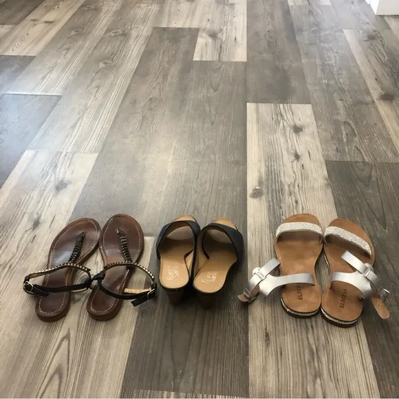 Franco Sarto Wedges and Crystal Sandals Bundle 6.5