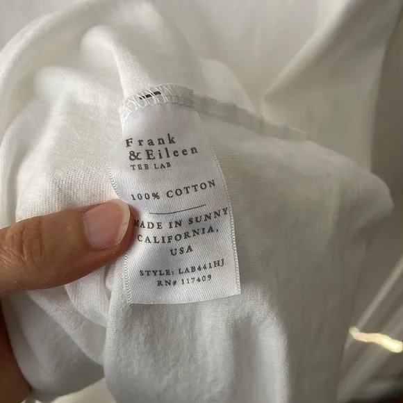 Frank &amp; Eileen Nicole Popover Henley Collared Polo Cotton Dress White Size Small