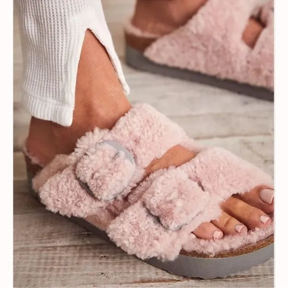 FREE PEOPLE Birkenstock PapillioArizona Teddy Shearling Sandals
