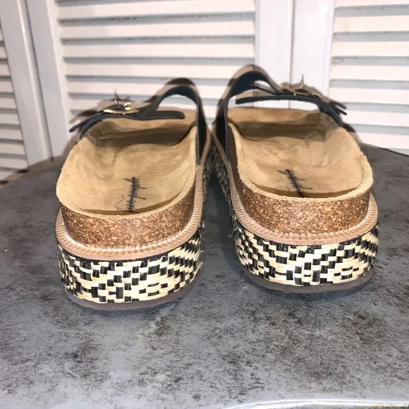 FREE PEOPLE CARAVELLE PLATFORM SLIDE SANDALS IN BLACK BUCKLE SIZE