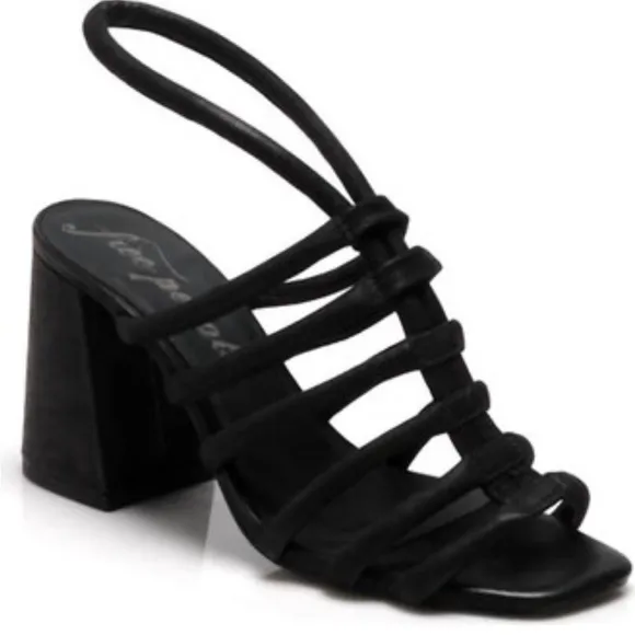 FREE PEOPLE Colette Cinched Heeled Sandal in Black SIZE 10 EUC