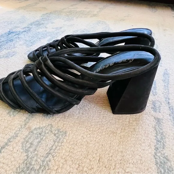 FREE PEOPLE Colette Cinched Heeled Sandal in Black SIZE 10 EUC