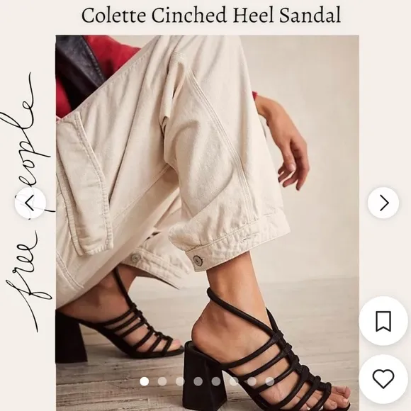 FREE PEOPLE Colette Cinched Heeled Sandal in Black SIZE 10 EUC