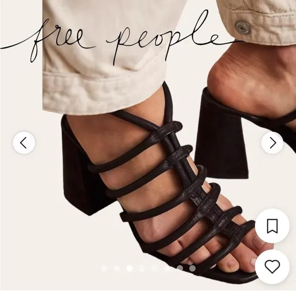 FREE PEOPLE Colette Cinched Heeled Sandal in Black SIZE 10 EUC