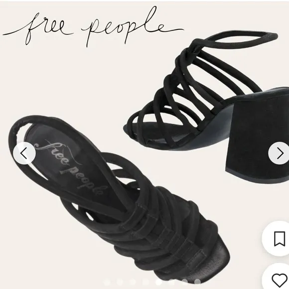 FREE PEOPLE Colette Cinched Heeled Sandal in Black SIZE 10 EUC