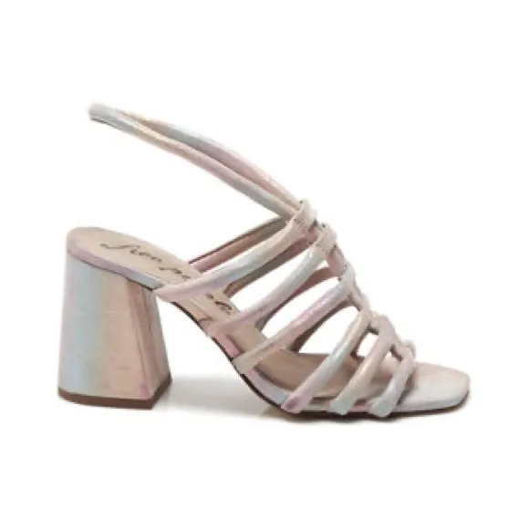 Free People Colette Clinched Heel Sandals Rainbow Metallic Size 37.5 New w/Tag