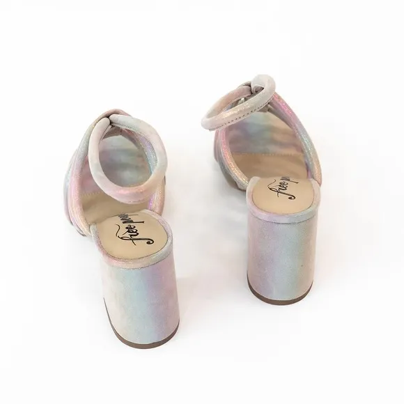 Free People Colette Clinched Heel Sandals Rainbow Metallic Size 37.5 New w/Tag