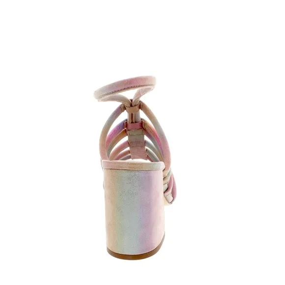 Free People Colette Clinched Heel Sandals Rainbow Metallic Size 37.5 New w/Tag