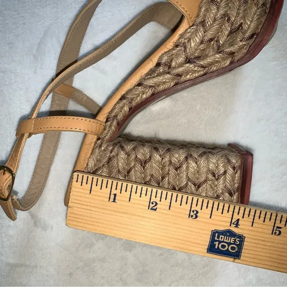 Free people farm jute leather platform tan sandals size 10 new in box natural