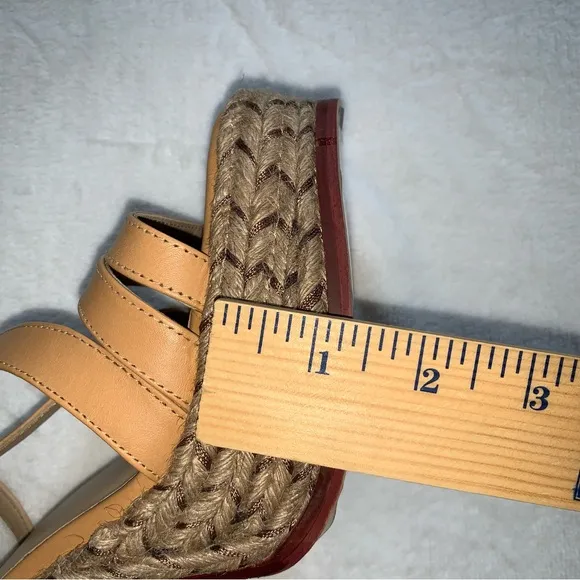 Free people farm jute leather platform tan sandals size 10 new in box natural
