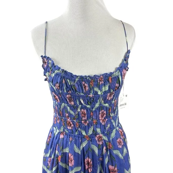 Free People FP One Ciella Maxi Dress Blue Small NWT Bohemian Fairy Floral Spring