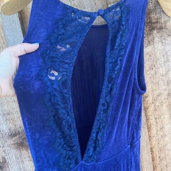 Free People Lady Jane Lace Cutout Jacquard Sleeveless Stretch Mini Skater Dress