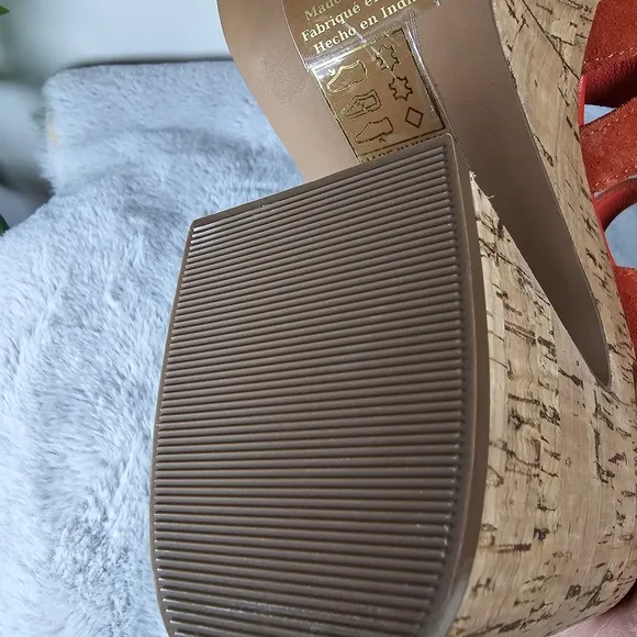 Free People Lisbon MJ Platform  Chunky Cork Platform Sandals Sunstar Orange 10
