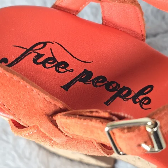 Free People Lisbon MJ Platform  Chunky Cork Platform Sandals Sunstar Orange 10