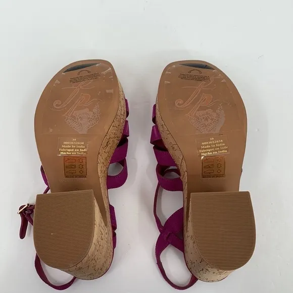 Free People Lisbon platform sandal chunky pink suede cork shoe boho new 39 9