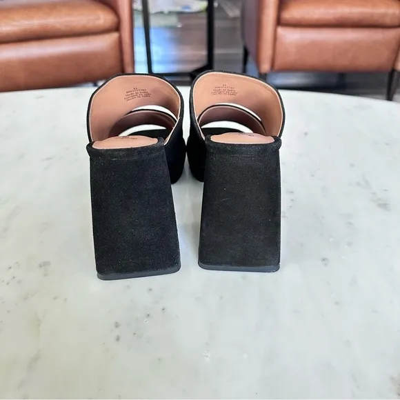 Free People Love is Everywhere Black Velvet Platform Sandals Women’s Size 11