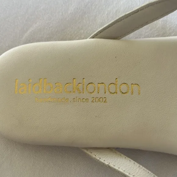 Free People New laidback London hand beaded white sandal Dance pool party Happy