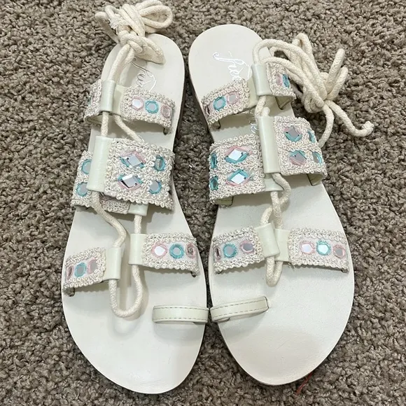 FREE PEOPLE NWOB Mantra Mirror Sandals / Natural
