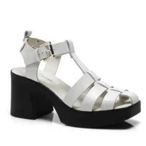 Free People NWOT off white &amp; black pacific platform fisherman sandal