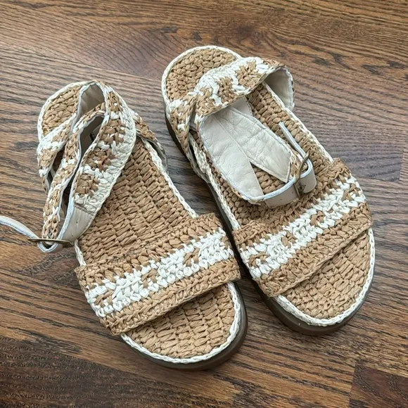 Free People Roma Raffia Sandals