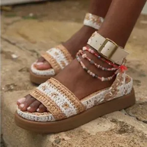 Free People Roma Raffia Sandals