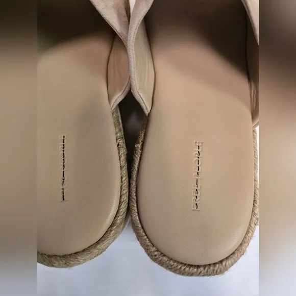 Free People Santorini Espadrille Sandals Sand &amp; White Woman's Size 9.5 Slip On's