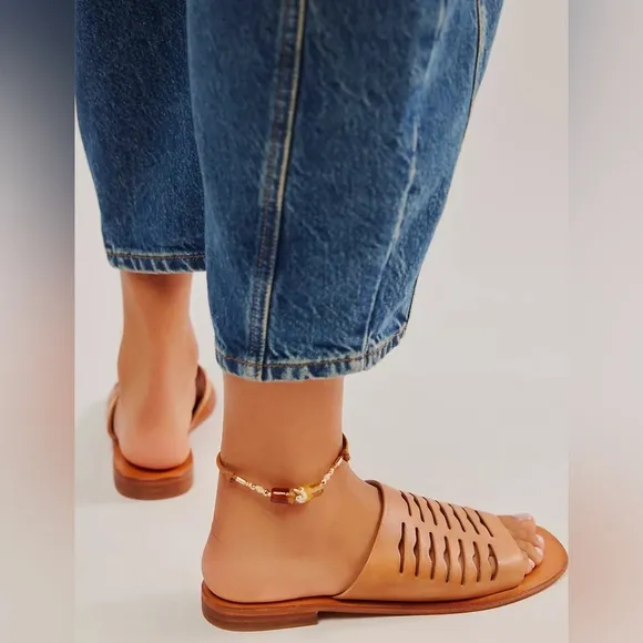 🌻🆕FREE PEOPLE Slice of Sun Sandal in Vachetta-Size 7.5 &amp; 8