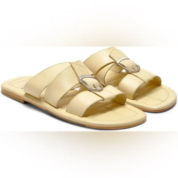 FREE PEOPLE SLOAN BUCKLE SANDALS - BUTTERMILK SIZE 9
