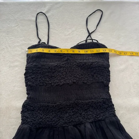 Free People Sparkling Drop-Waist Moment Midi Dress Size Small Black