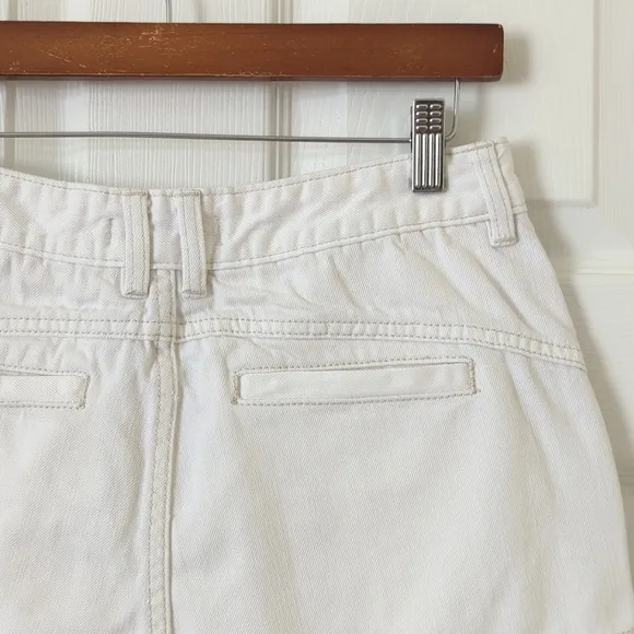 Free People Sweet Surrender Floral Lace Trim High Waisted Denim Shorts White 28