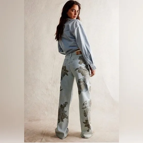 Free People We The Free Tinsley Baggy High Rise Jeans NWOT