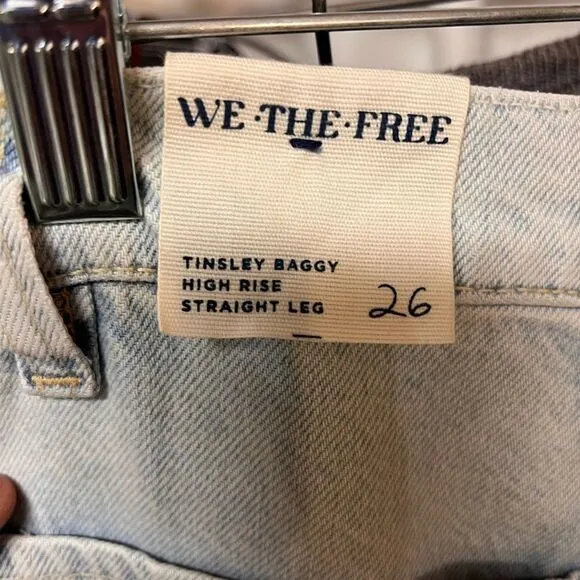 Free People We the Free Tinsley High Rise Floral Print Baggy Straight Leg Jeans