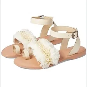 FREE PEOPLESUN PEAKS EMBELLISHED SANDAL IN IVORY