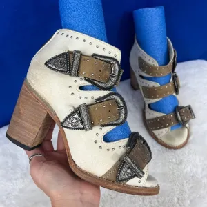 |•FREEBIRD BY STEVEN•| 'Violet' Fully Adjustable Ankle Bootie Sandals Sz 7