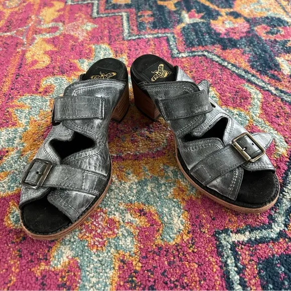 Freebird by Steven | Women’s black weathered leather Caprice wood heel size 7