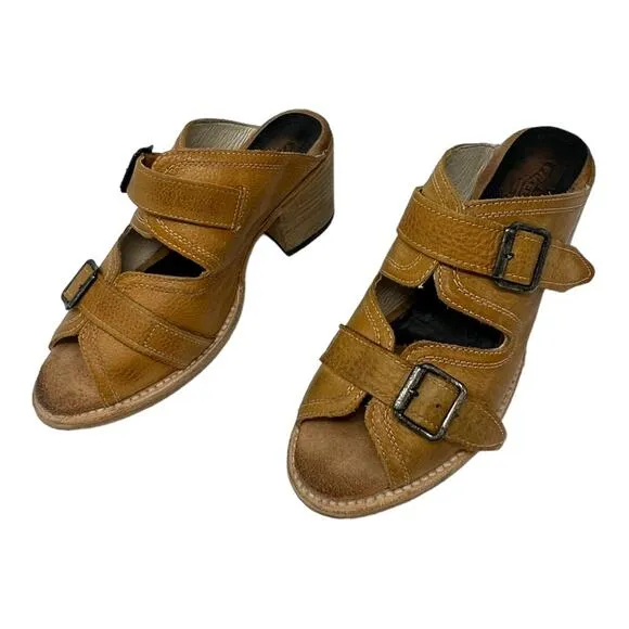 Freebird Caprice Leather Buckle Sandals Tan Size 10