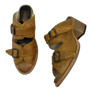 Freebird Caprice Leather Buckle Sandals Tan Size 10