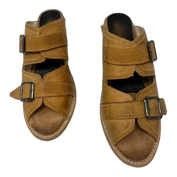 Freebird Caprice Leather Buckle Sandals Tan Size 10