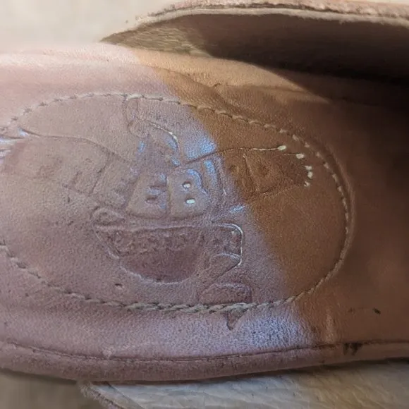 Freebird Caprice sandals Size 9/9.5 Blush Tan with Snakeskin Patterned Straps