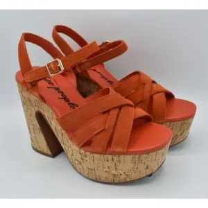 Free People Womens Size EU 38.5 US 8.5 Lisbon Sunstar Mary Jane Platform Sandals