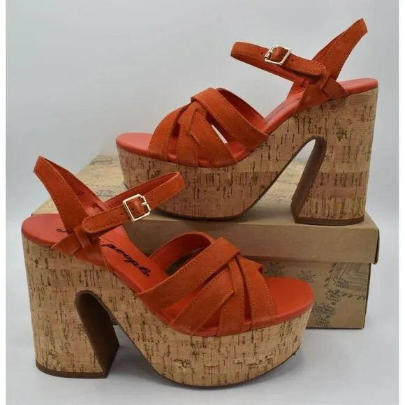 Free People Womens Size EU 38.5 US 8.5 Lisbon Sunstar Mary Jane Platform Sandals
